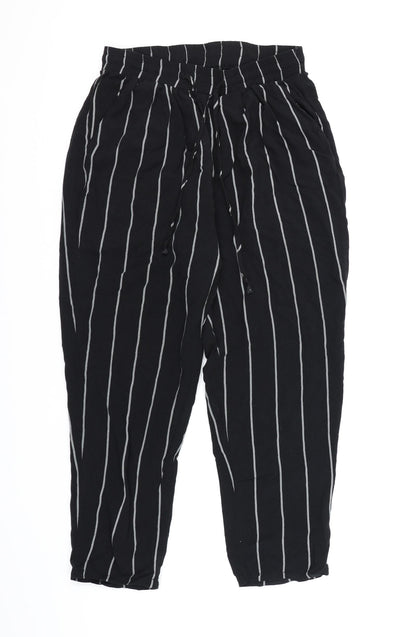 Womens UK Size 10 PRETTYLITTLETHING Regular Fit Harem Black Trousers