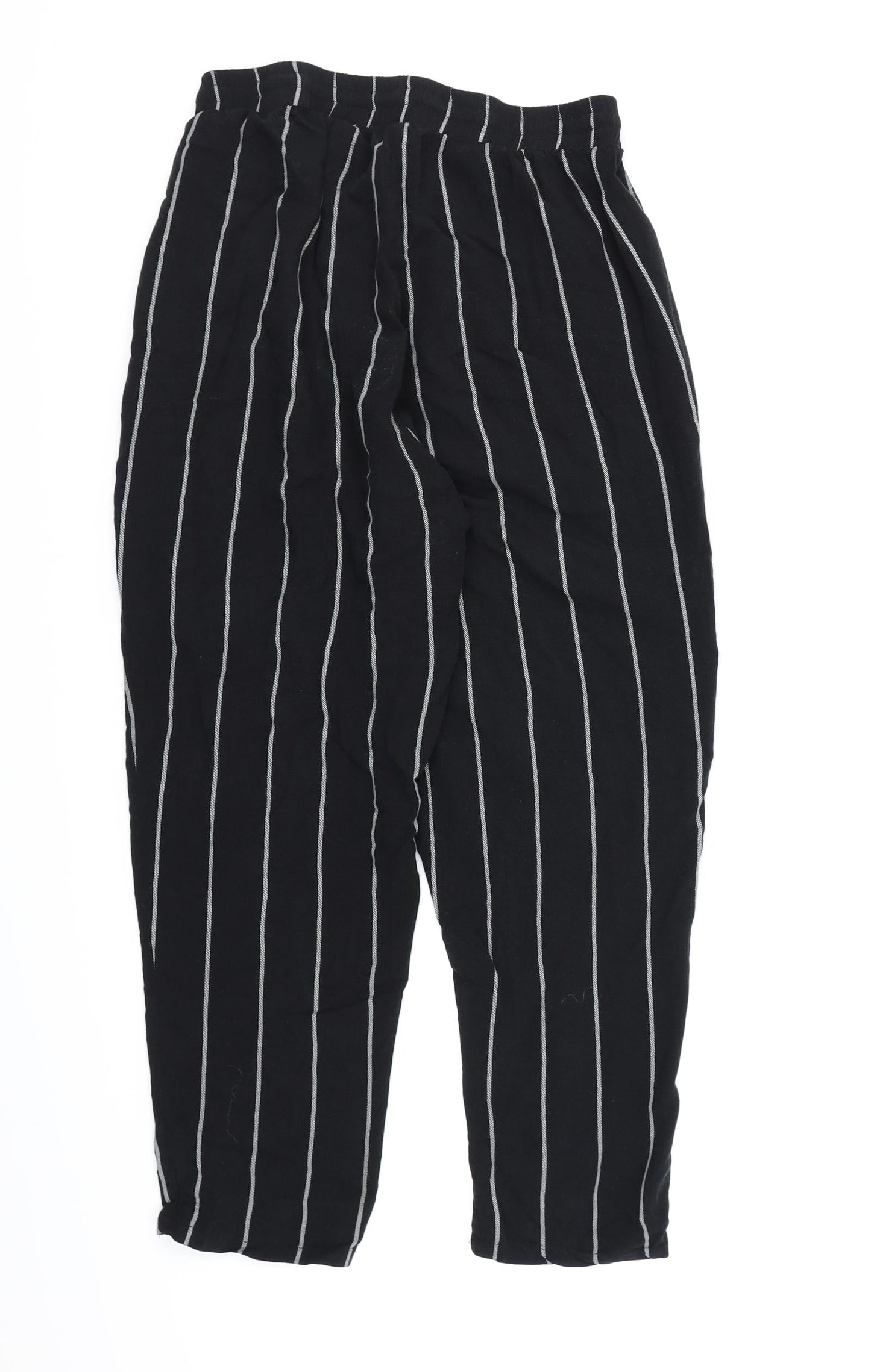 Womens UK Size 10 PRETTYLITTLETHING Regular Fit Harem Black Trousers
