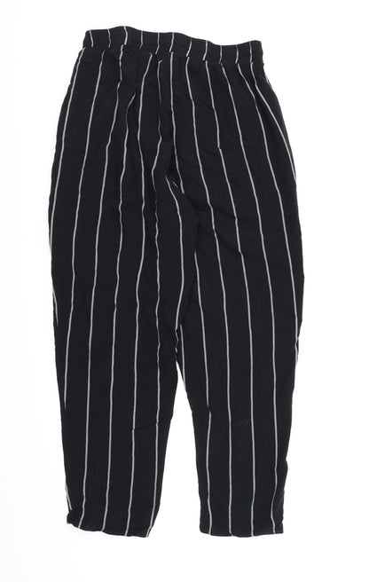 Womens UK Size 10 PRETTYLITTLETHING Regular Fit Harem Black Trousers