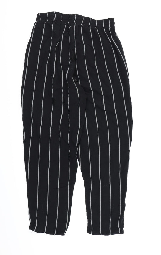 Womens UK Size 10 PRETTYLITTLETHING Regular Fit Harem Black Trousers