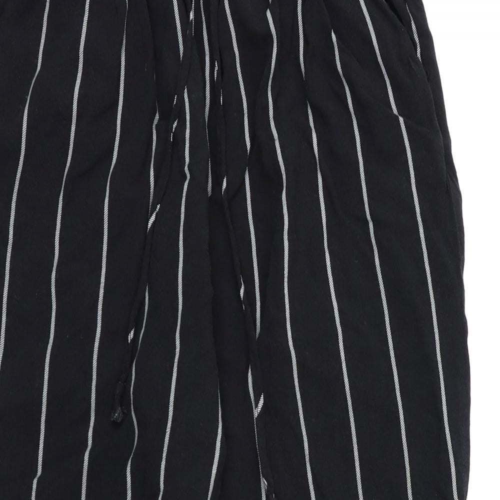 Womens UK Size 10 PRETTYLITTLETHING Regular Fit Harem Black Trousers