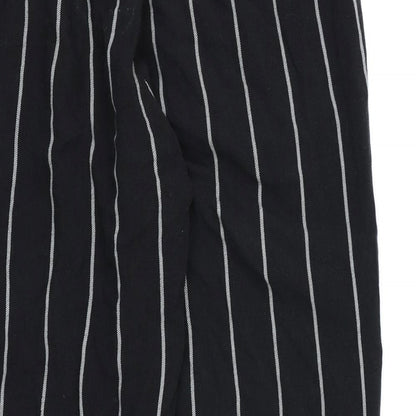 Womens UK Size 10 PRETTYLITTLETHING Regular Fit Harem Black Trousers