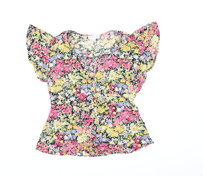 Womens UK Size 8 Warehouse Multicoloured Basic Blouse