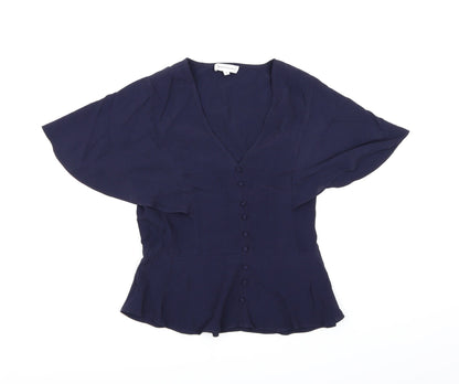 Womens UK Size 10 Warehouse Blue Basic Blouse