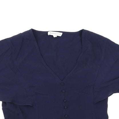 Womens UK Size 10 Warehouse Blue Basic Blouse