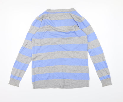 Papaya Womens Black Striped Knit Cardigan Jumper Size 14