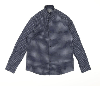 Mens UK Size M Peter Werth Blue  Button-Up Long Sleeve Casual Shirt
