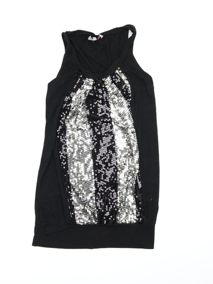 Be Beau Womens Black   Basic Tank Size 10