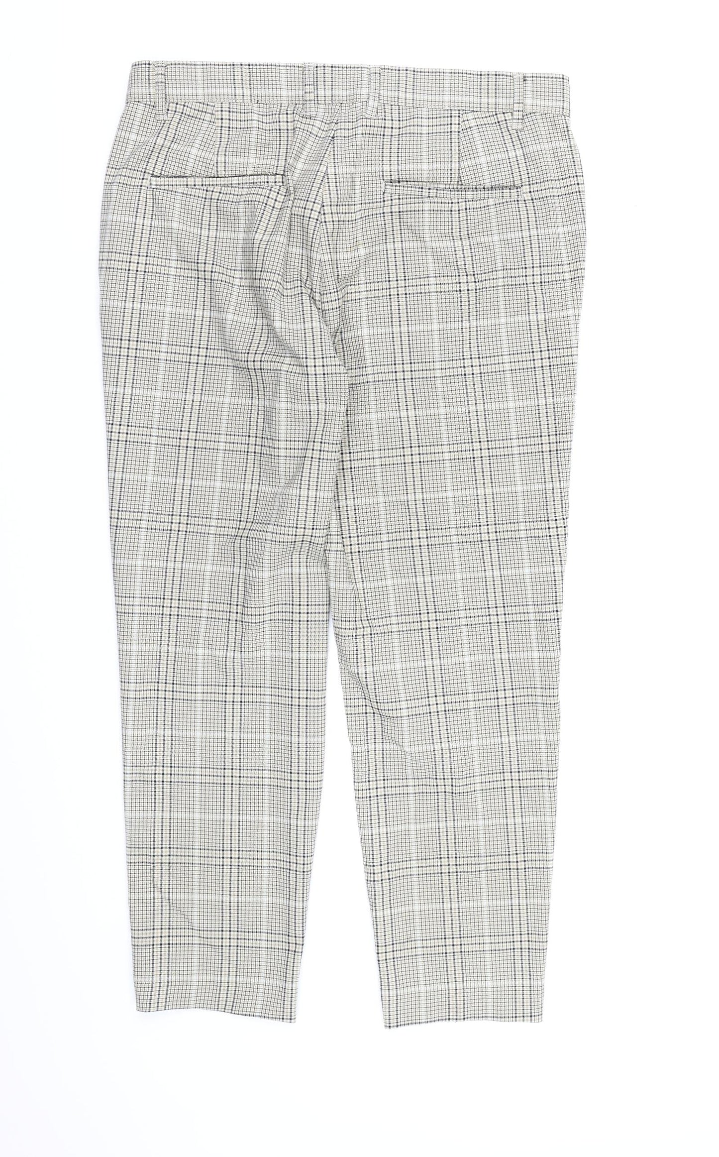 Mens UK Size S Bershka Regular Fit Dress Pants Beige Trousers