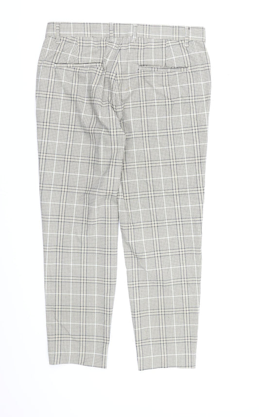 Mens UK Size S Bershka Regular Fit Dress Pants Beige Trousers