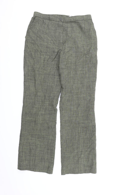 Womens UK Size 12 Marks and Spencer Regular Fit  Green Trousers