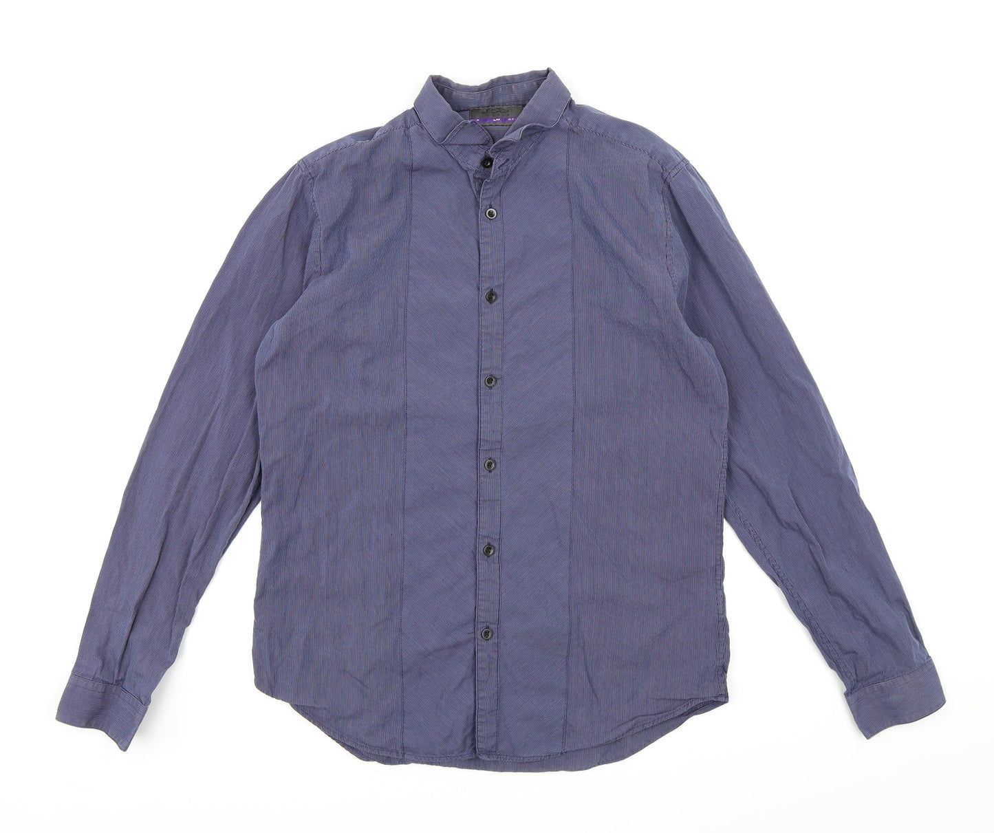 Mens UK Size M Burton London Blue  Button-Up Long Sleeve Casual Shirt