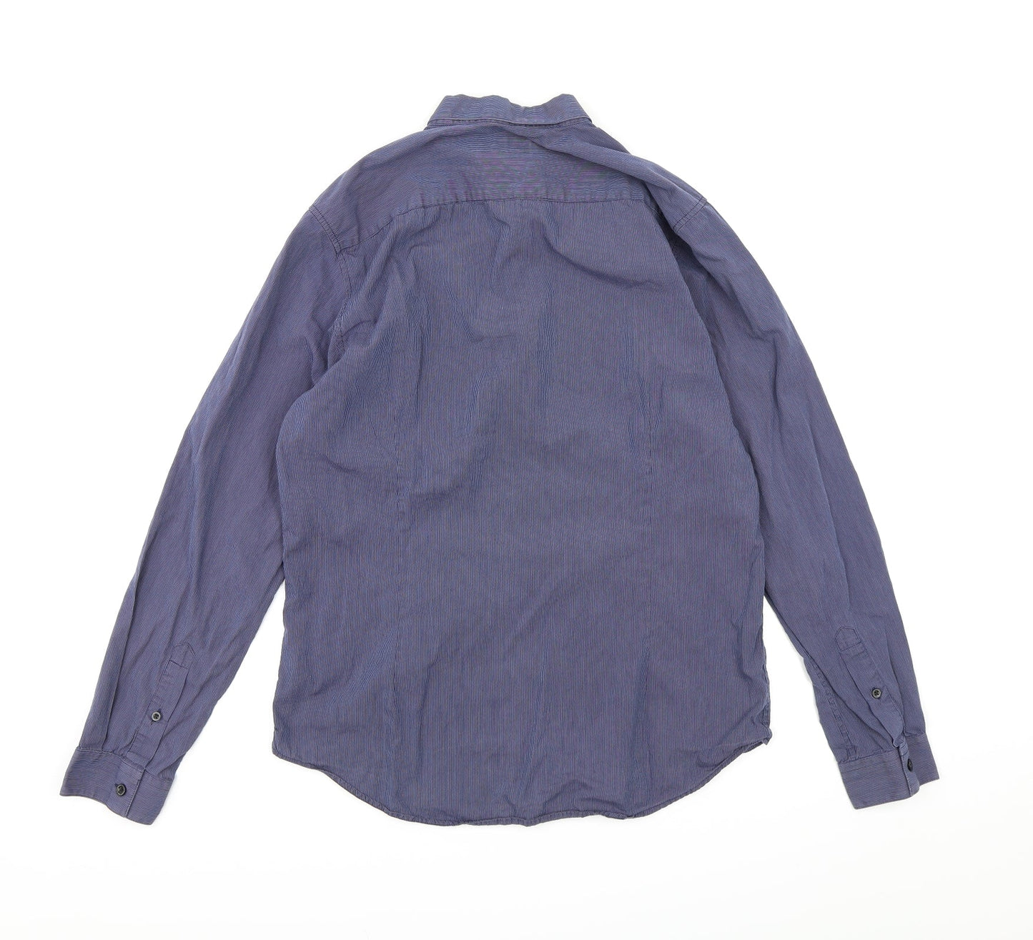 Mens UK Size M Burton London Blue  Button-Up Long Sleeve Casual Shirt