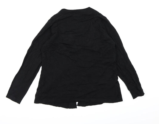 Text Womens Black Striped Knit Pullover Jumper Size S