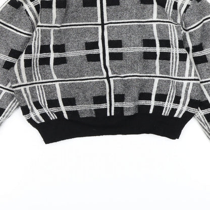 Primark Womens Grey Check Knit Pullover Jumper Size 6