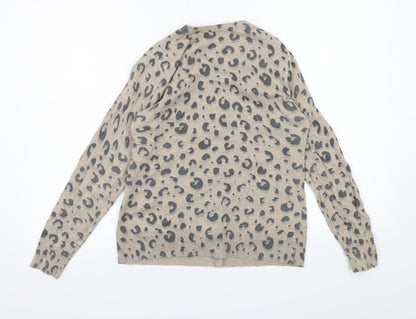 Gap Womens Brown Animal Print Knit Cardigan Jumper Size M