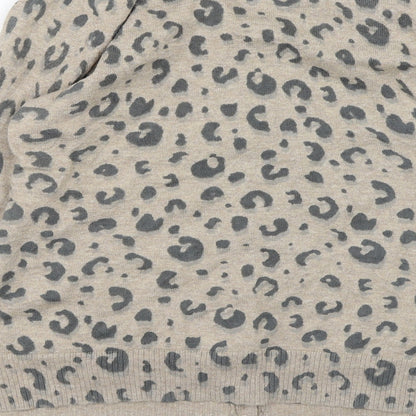 Gap Womens Brown Animal Print Knit Cardigan Jumper Size M