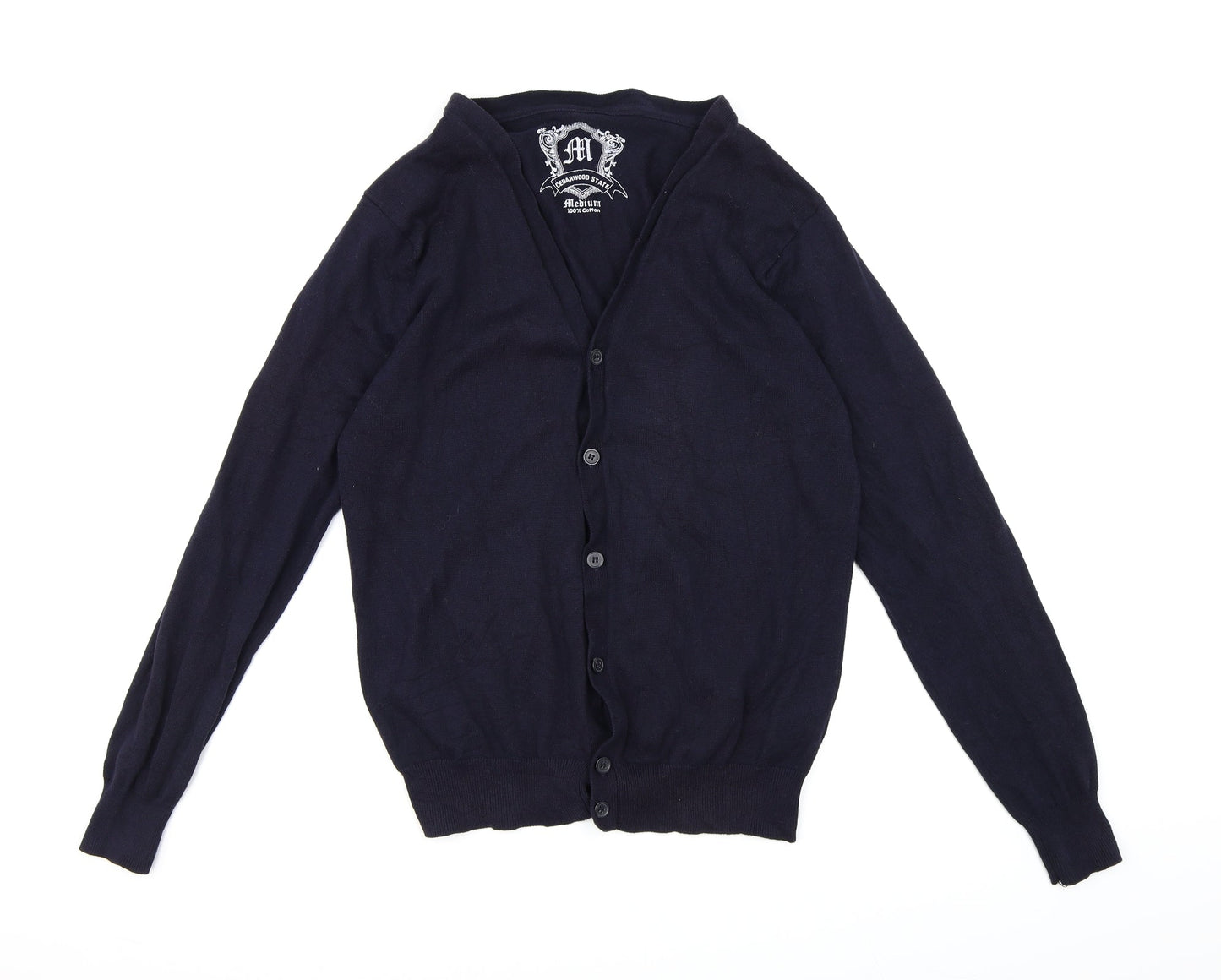 Cedar Wood State Mens Blue  Knit Cardigan Jumper Size M