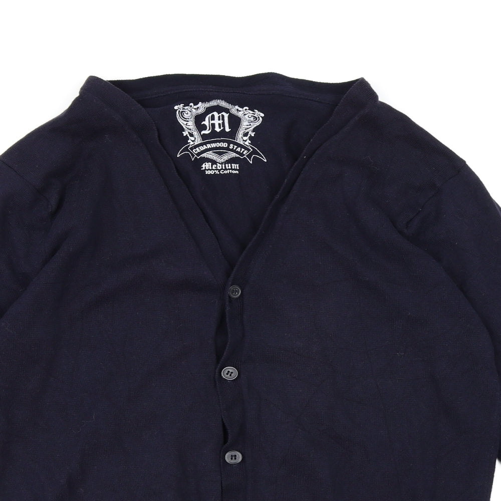 Cedar Wood State Mens Blue  Knit Cardigan Jumper Size M
