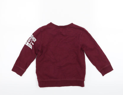 Mothercare Boys Purple   Pullover Jumper Size 18-24 Months