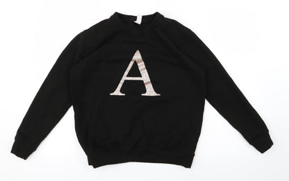 Just Hoods Girls Black   Pullover Jumper Size 12-13 Years