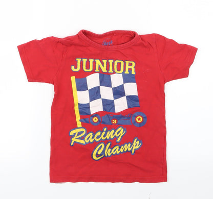 Boys  Boys Red   Basic T-Shirt Size 5-6 Years