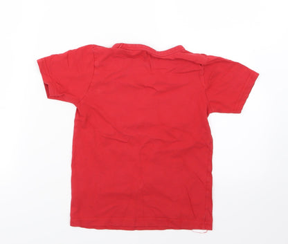 Boys  Boys Red   Basic T-Shirt Size 5-6 Years