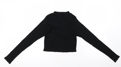 Boohoo Womens Black   Cropped T-Shirt Size 12
