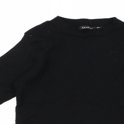 Boohoo Womens Black   Cropped T-Shirt Size 12