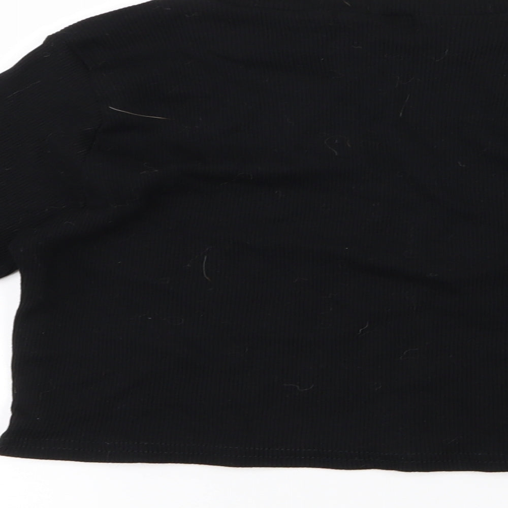 Boohoo Womens Black   Cropped T-Shirt Size 12