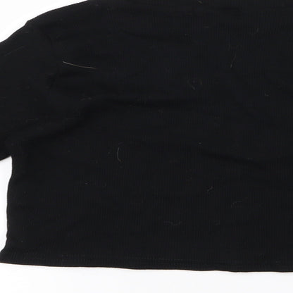 Boohoo Womens Black   Cropped T-Shirt Size 12