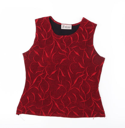 Falcini Womens Red   Basic Blouse Size 12