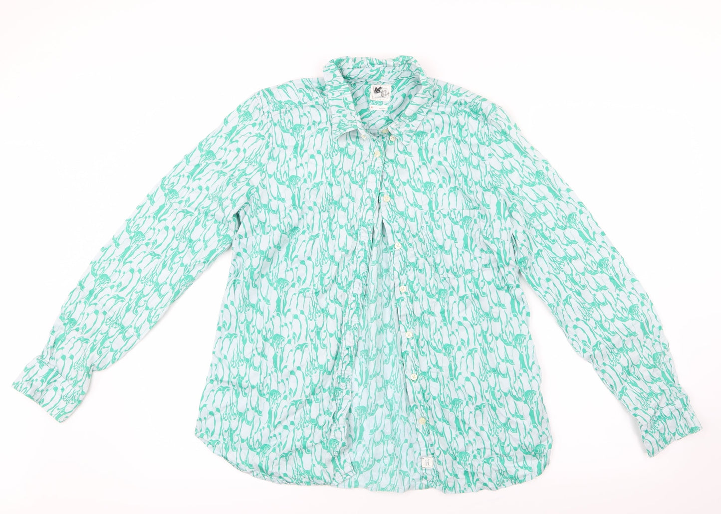 Womens UK Size M Gap Green Basic Button-Up