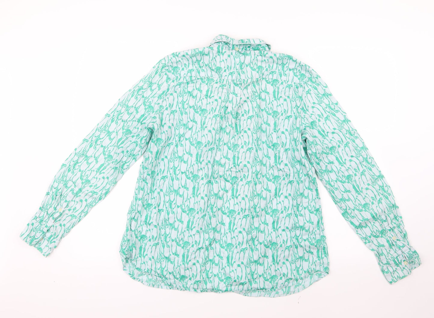 Womens UK Size M Gap Green Basic Button-Up