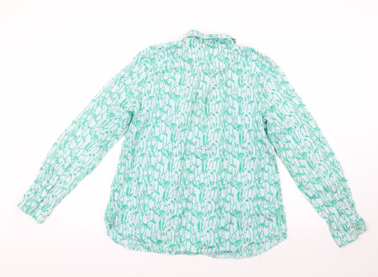 Womens UK Size M Gap Green Basic Button-Up