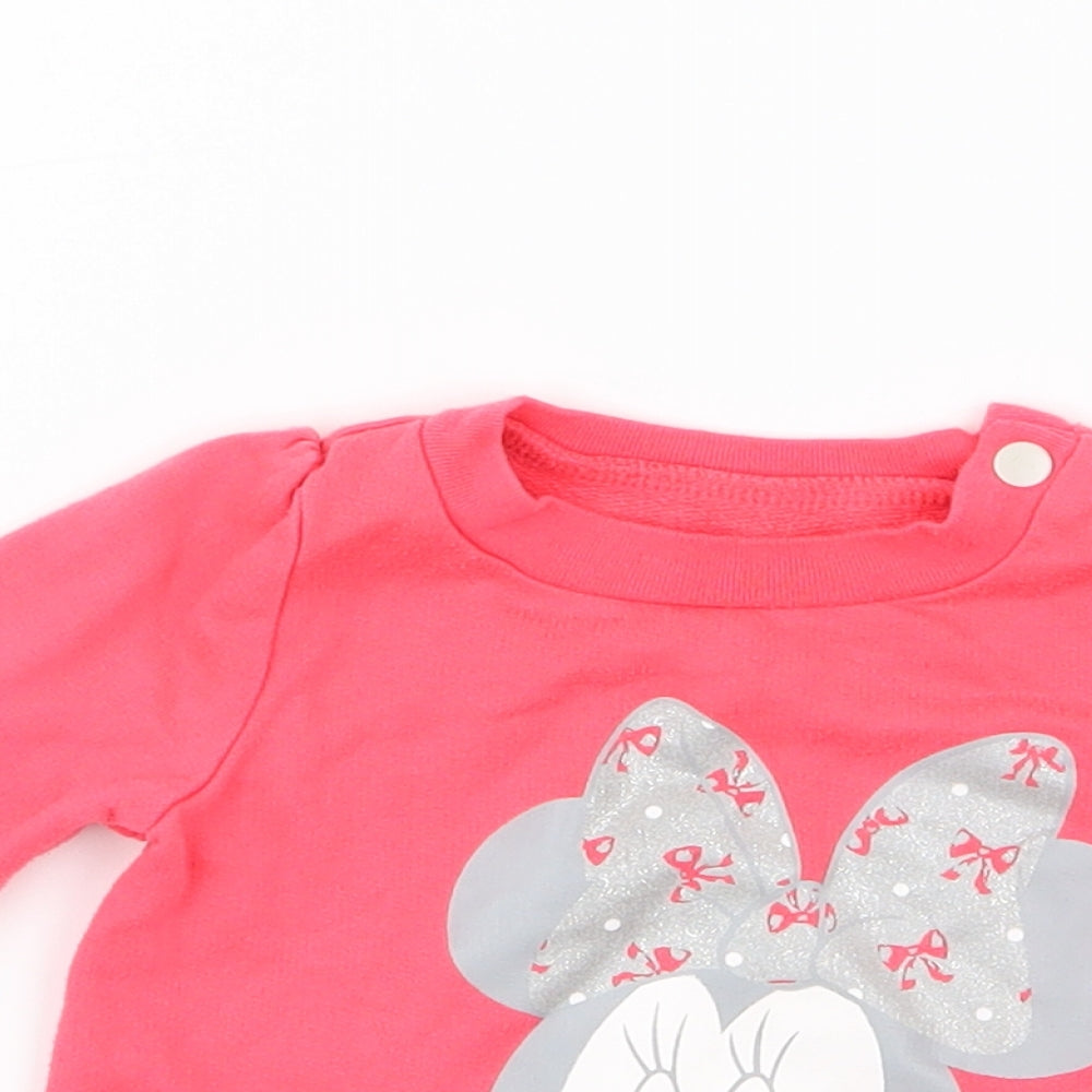 George Girls Pink   Pullover Jumper Size 0-3 Months  - Minnie Mouse