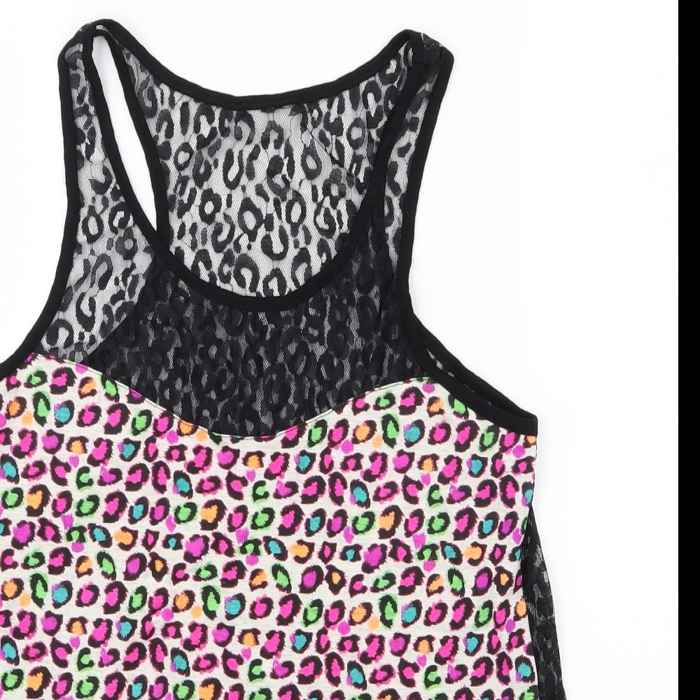 Womens UK Size 8 Preworn Pink Basic Tank