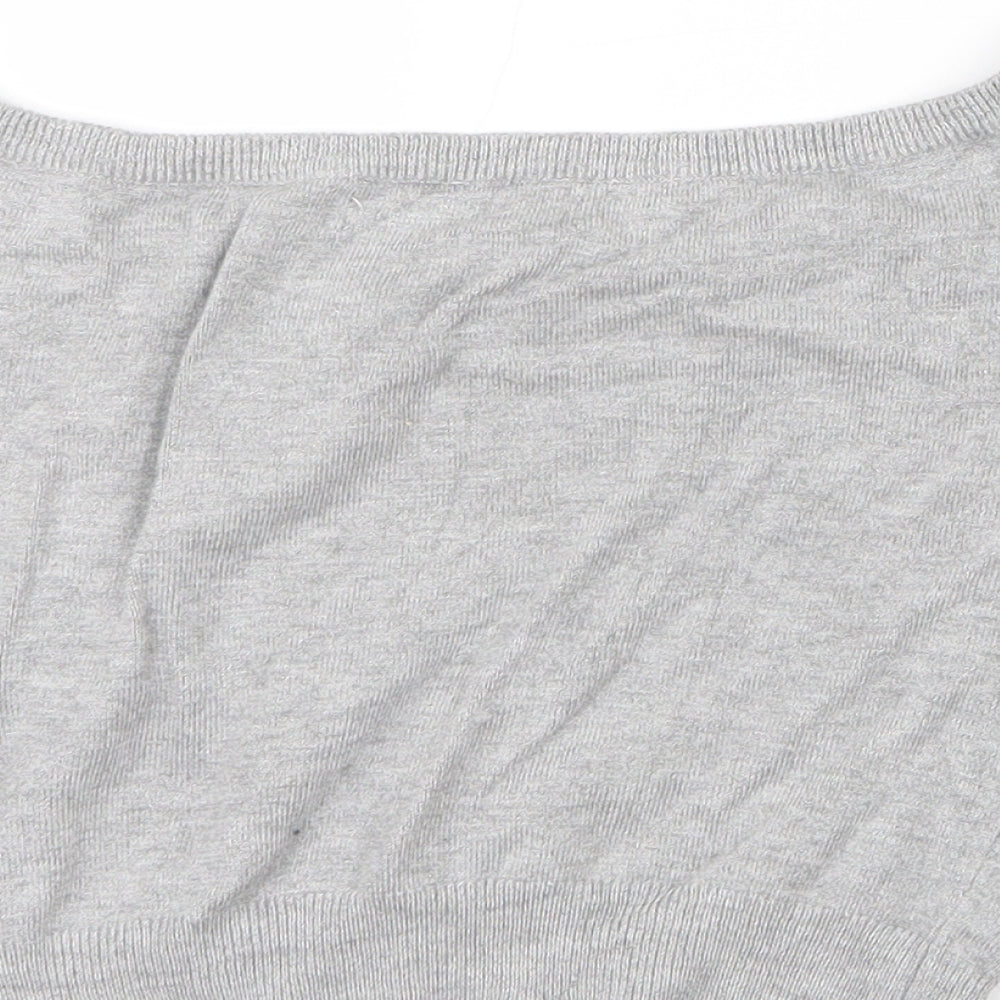 Womens UK Size 8 Atmosphere Grey Cropped T-Shirt