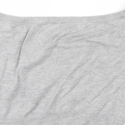 Womens UK Size 8 Atmosphere Grey Cropped T-Shirt