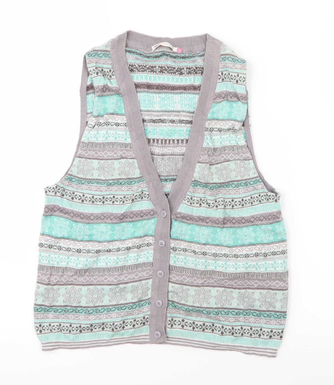 Salt Water Womens Green Geometric Knit Cardigan Jumper Size S  - Christmas