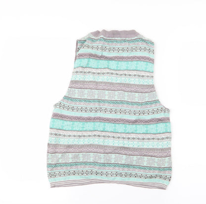 Salt Water Womens Green Geometric Knit Cardigan Jumper Size S  - Christmas