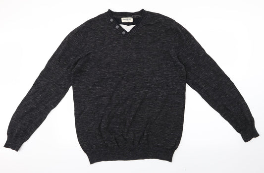 Cedar Wood State Mens Black  Knit Pullover Jumper Size L