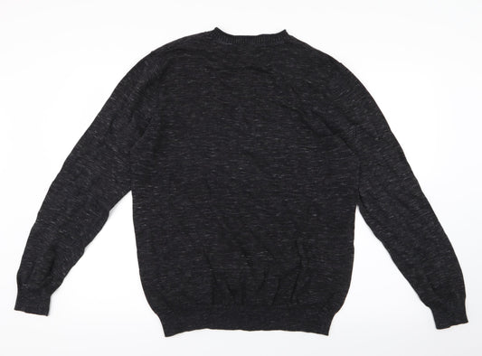 Cedar Wood State Mens Black  Knit Pullover Jumper Size L