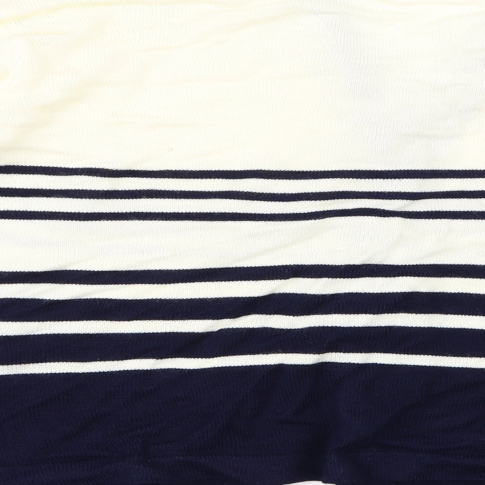 Janique Womens Blue Striped Knit Cardigan Jumper Size L