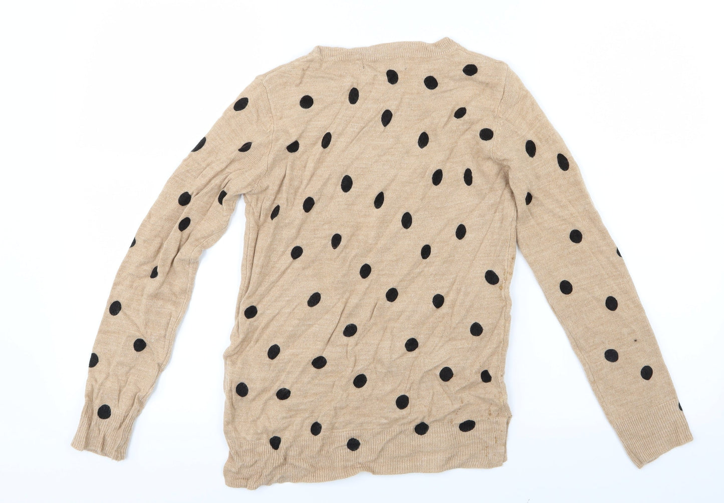Marks and Spencer Womens Beige Polka Dot Knit Pullover Jumper Size 6