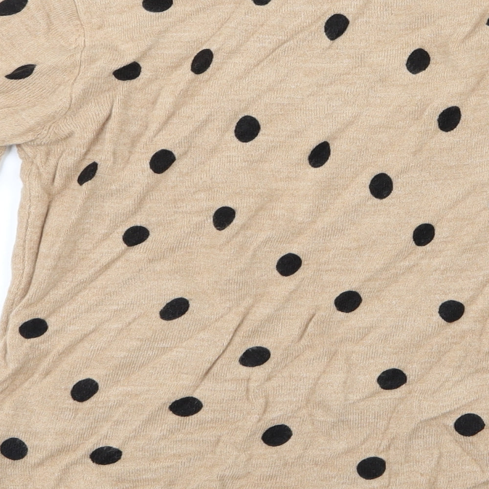 Marks and Spencer Womens Beige Polka Dot Knit Pullover Jumper Size 6