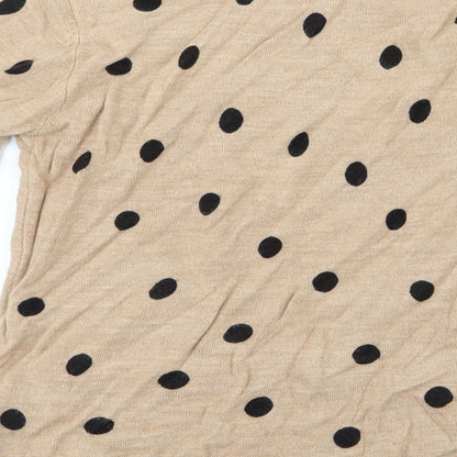Marks and Spencer Womens Beige Polka Dot Knit Pullover Jumper Size 6
