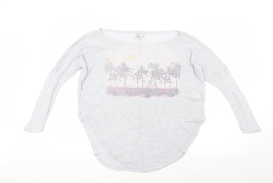 Womens UK Size XS Hollister Grey Basic T-Shirt