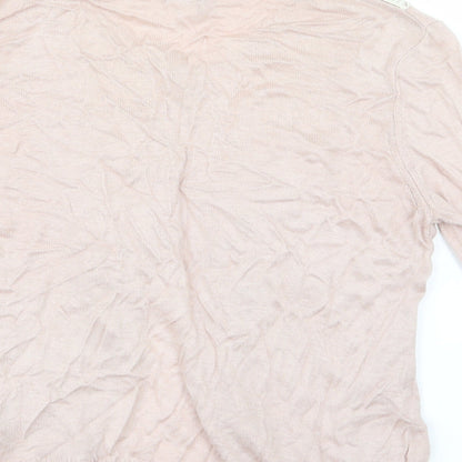 H&M Womens Pink  Knit Cardigan Jumper Size 6  - Lace Detail