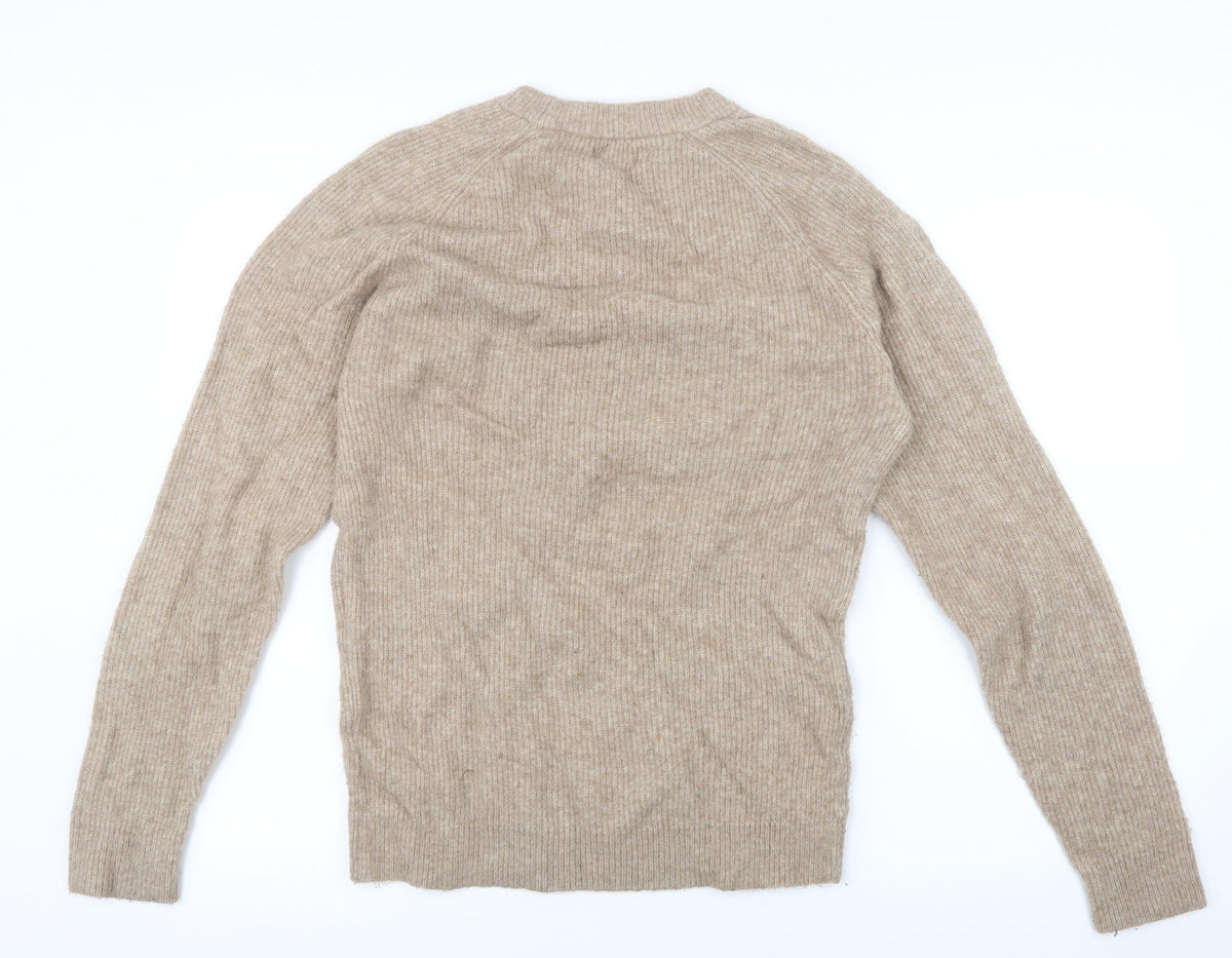 Next Womens Beige  Knit Pullover Jumper Size S